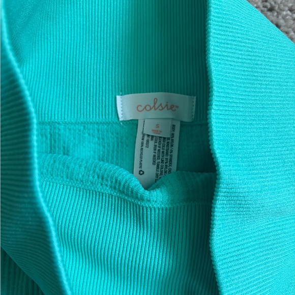 Colsie Aqua Ribbed Set - Picture 2 of 4